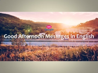Good Afternoon Messages in English