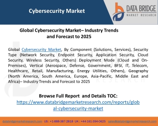 Global Cybersecurity Market– Industry Trends and Forecast to 2025