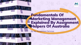 Fundamentals of marketing management explained by assignment helpers of Australia