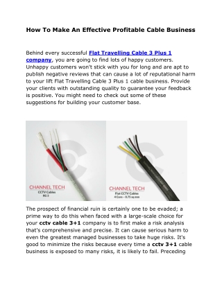 Flat Travelling Cable 3 Plus 1