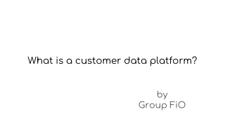 Customer Data Platform Software - Group FIO