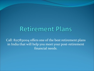 Best Retirement Plans in India | Best Pension Plan in india