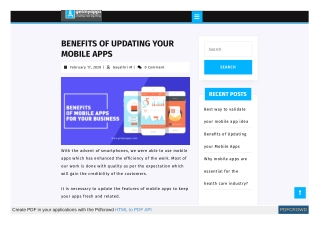 BENEFITS OF UPDATING YOUR MOBILE APPS