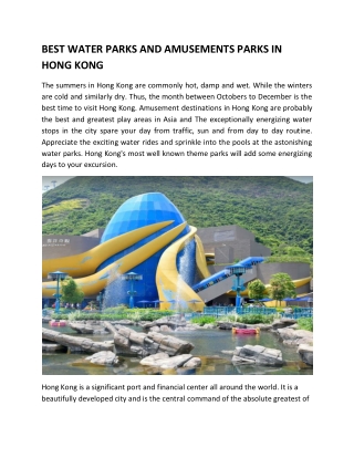 Best water Parks in Hong Kong