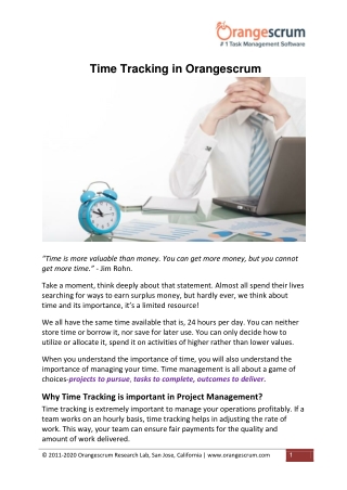 Time Tracking in Orangescrum