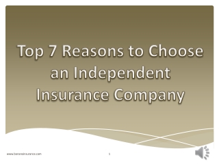 Top 7 Reasons to Choose an Independent Insurance Company