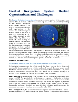 Inertial Navigation System Market Opportunities and Challenges