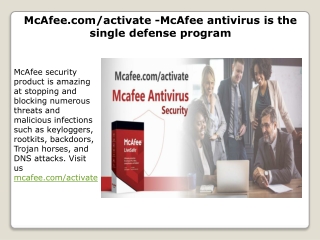 McAfee.com/activate | McAfee antivirus is the single defense program, Instal McAfee antivirus