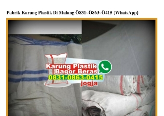 Pabrik Karung Plastik Di Malang 083I-0863-04I5[wa]