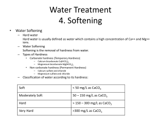 Water Treatment 4. Softening