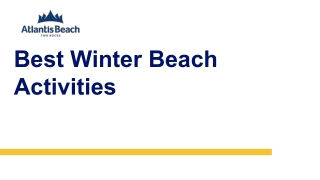 Best Winter Beach Activities