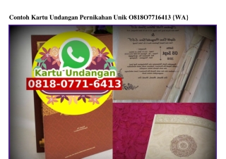 Contoh Kartu Undangan Pernikahan Unik 0818•0771•6413[wa]