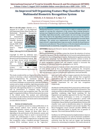 An Improved Self Organizing Feature Map Classifier for Multimodal Biometric Recognition System