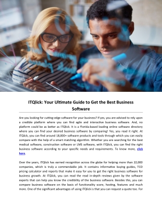 ITQlick: Your Ultimate Guide to Get the Best Business Software