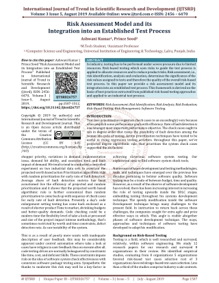 Risk Assessment Model and its Integration into an Established Test Process