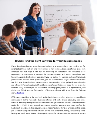 ITQlick: Find the Right Software for Your Business Needs