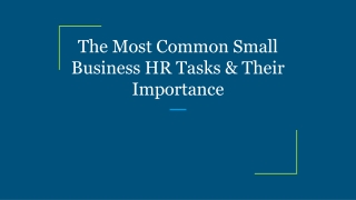 The Most Common Small Business HR Tasks & Their Importance