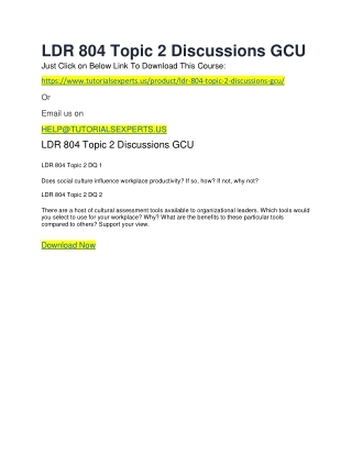 LDR 804 Topic 2 Discussions GCU