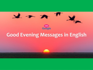 Good Evening Messages in English
