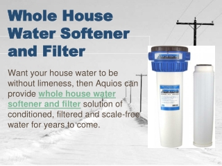 Whole House Water Softener and Filter