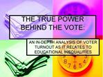 THE TRUE POWER BEHIND THE VOTE: