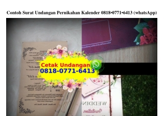 Contoh Surat Undangan Pernikahan Kalender 08I8–077I–64I3[wa]