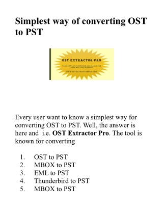 Easiest way of migrating OST to PST