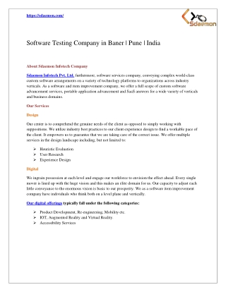 Software Testing Company in Baner Pune | Sdaemon