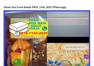 Menu Nasi Liwet Kotak Ö819–1144–2625[wa]