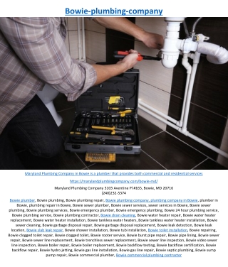 Bowie-plumbing-company