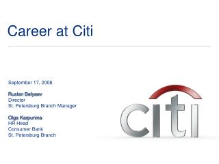 Career at Citi