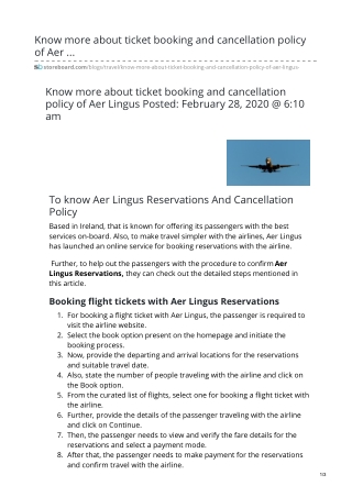 Aer Lingus Reservations