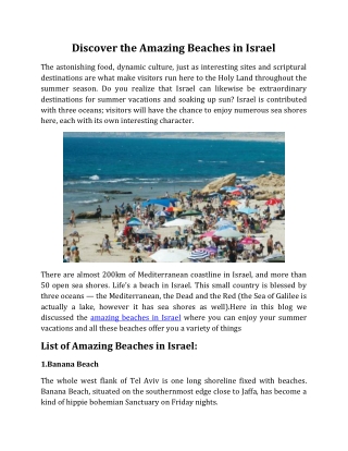 Discover the Amazing Beaches in Israel