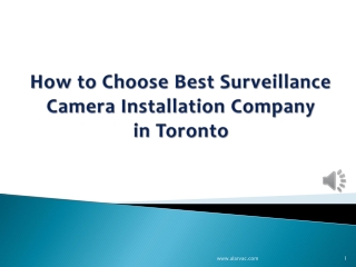 How to Choose Best Surveillance Camera Installation Company in Toronto