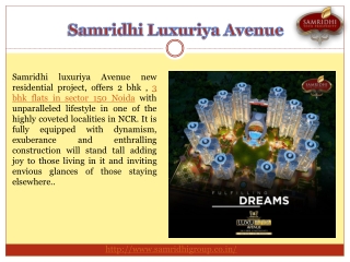 2 BHK Flats in Sector 150 Noida - Samridhi Luxuriya Avenue