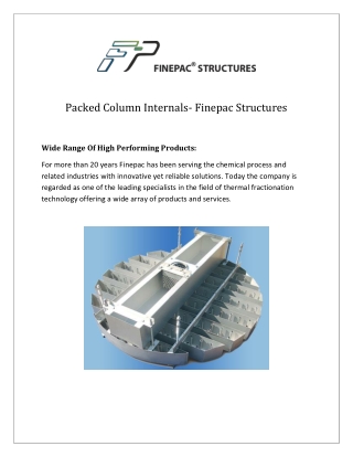 Packed Column Internals- Finepac Structures