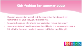 Kids fashion for summer 2020 - Kidstudio