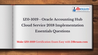 1Z0-1019 - Oracle Accounting Hub Cloud Service 2018 Implementation Essentials Questions