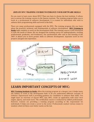 JOIN ON MVC TRAINING COURSE TO ENHANCE YOUR SOFTWARE SKILLS