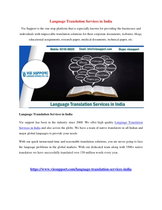 Language Translation Services in India
