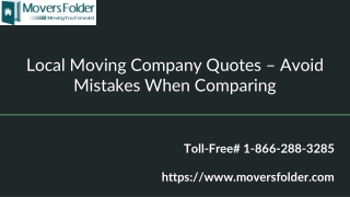 Compare Local Moving Company Quotes & Avoid Mistakes