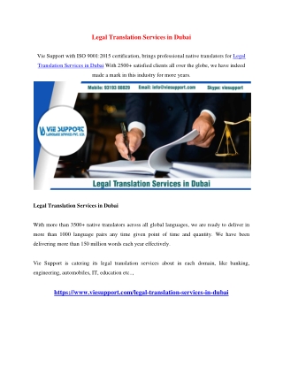 Legal Translation Services in Dubai