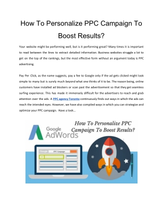 How To Personalize PPC Campaign To Boost Results