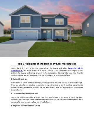 Top 5 Highlights of the Homes by Kelli Marketplace
