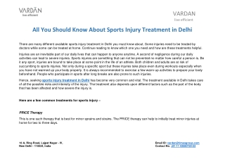 All You Should Know About Sports Injury Treatment in Delhi