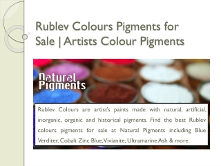 Rublev Colours Pigments for Sale | Artists Colour Pigments