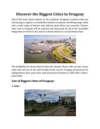 Discover the Biggest Cities in Uruguay