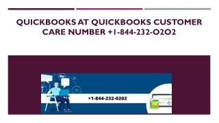 QuickBooks Customer Care Number  1-844-232-O2O2