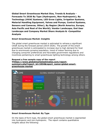 Global Smart Greenhouse Market Size, Trends & Analysis - Forecasts To 2026