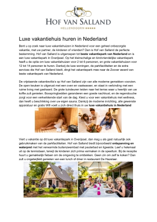 Hof van Salland - Luxe vakantiehuis Nederland